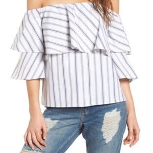 WAYF off the shoulder ruffle top